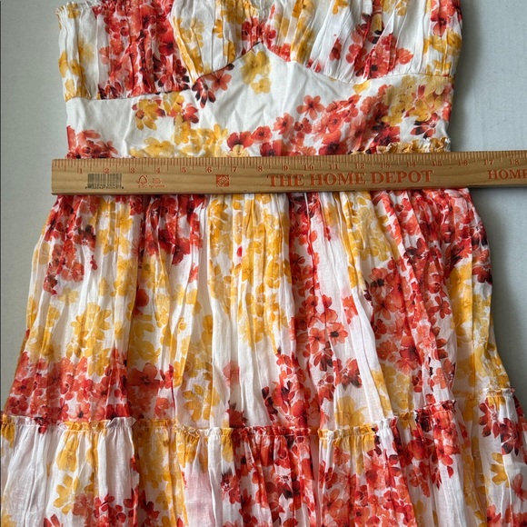 Anthropologie Red and Yellow Floral Maxi Dress - Picture 7 of 11